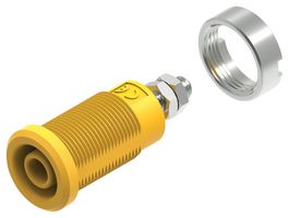 MULTICOMP PRO 76-1488 Banana Test Connector, 4mm, Jack, Panel Mount, 36 A, 1 kV, Nickel Plated Contacts, Yellow