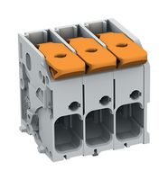 WAGO 2606-1103/020-000 Wire-To-Board Terminal Block, 7.5 mm, 3 Ways, 20 AWG, 8 AWG, 10 mm², Push In