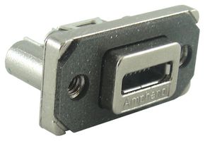 AMPHENOL COMMUNICATIONS SOLUTIONS MUSBK152M0 USB Sealed Connector, R/A, Micro USB Type AB, Receptacle, 5 Position, Panel PCB Mount, IP67