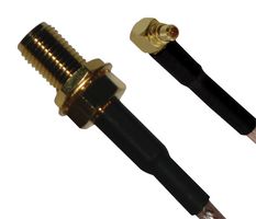 AMPHENOL RF 245106-02-18.00 RF / Coaxial Cable Assembly, 18 ", 458 mm, RG174, SMA Bulkhead Jack, MMCX Right Angle Plug