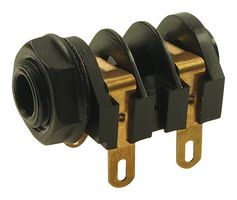 CLIFF ELECTRONIC COMPONENTS CL11607 Phone Audio Connector, 6.35mm, Mono, 2 Contacts, Receptacle, 6.35 mm, Panel Mount