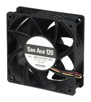 SANYO DENKI 9GV1212P1J01 DC Axial Fan, 12 V, Square, 120 mm, 38 mm, Ball Bearing, 224 CFM