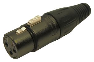 CLIFF ELECTRONIC COMPONENTS FC6141 XLR Connector, Socket Female, 3 Contacts, Plug, Cable Mount, Silver Plated Contacts, Zinc Body