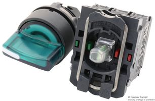 SCHNEIDER ELECTRIC XB5AK123M5 Selector Switch, 2 Position, 120 V, 6 A, Screw Clamp, Harmony XB5 Series