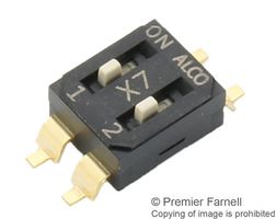 TE CONNECTIVITY - ALCOSWITCH EDS02SGNNTR04Q DIP / SIP Switch, Raised Type, 2 Circuits, Slide, Surface Mount, SPST, 24 V, 25 mA