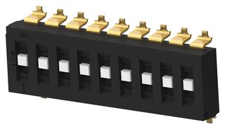 TE CONNECTIVITY - ALCOSWITCH TDS09SGRSTR04 DIP / SIP Switch, Recessed Type, 9 Circuits, Slide, Surface Mount, SP3T, 24 V, 25 mA