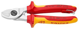 KNIPEX 95 16 165 T Cable Cutter, 15 mm Capacity, 165 mm Overall