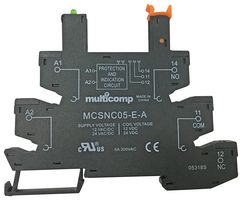 MULTICOMP MCSNC05-S-A Relay Socket, DIN Rail, Screw, 5 Pins, 8 A, 300 V, SNC