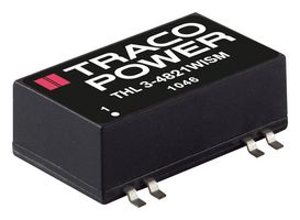 TRACO POWER THL 3-4821WISM Isolated Surface Mount DC/DC Converter, ITE, 4:1, 3 W, 2 Output, 5 V