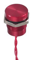 APEM PBAR1AF6000 Vandal Resistant Switch, 16 mm, PBA Series, 16.2 mm, SPST-NO, Momentary, Flat, Red