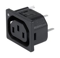 SCHURTER 3-100-406 IEC Power Connector, IEC C13 Outlet, 15 A, 250 VAC, Through Hole, Snap-In, Flange Mount, 6600-5