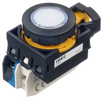 IDEC CW1L-M1E10Q4PW Industrial Pushbutton Switch, Flush Silhouette, CW Series, 22.3 mm, SPST-NO, Momentary, Flush