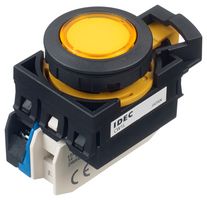 IDEC CW1L-M1E10Q4Y Industrial Pushbutton Switch, Flush Silhouette, CW Series, 22.3 mm, SPST-NO, Momentary, Flush