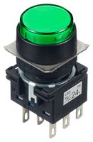IDEC LB1L-M1T64G Industrial Pushbutton Switch, LB Series, 16 mm, DPDT, Momentary, Round, Transparent