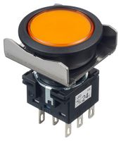 IDEC LBW6L-A1T64A Industrial Pushbutton Switch, Flush Silhouette, LBW Series, 22 mm, DPDT, Maintained, Flush