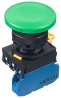 IDEC YW1B-M4E10G Industrial Pushbutton Switch, YW Series, 22.3 mm, SPST-NO, Momentary, Mushroom, Green