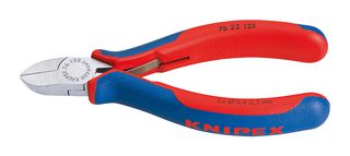 KNIPEX 76 22 125 Cutter, Precision, 125 mm, Diagonal, 2.5 mm, 63 °