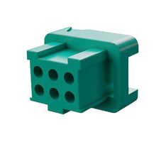 HARWIN G125-2040696L0 Connector Housing, Black / Green, G125, Receptacle, 6 Ways, 1.25 mm, G125 Series Contacts