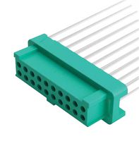 HARWIN G125-FC12005L0-0450L Cable Assembly, Black / Green, Gecko Receptacle to Free End, 20 Ways, 1.25 mm, 2 Row, 450 mm