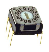 NIDEC COMPONENTS SH-7070MC Rotary Coded Switch, SH-7000 Series, Through Hole, 16 Position, 5 VDC, Hexadecimal Complement