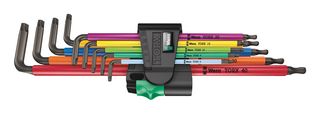 WERA 967/9 TX XL MULTICOLOUR 1 Key Set, Torx, L Key, Multicolour, Long, T8 - T40, 9 Piece