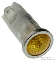 VCC / VISUAL COMMUNICATIONS COMPANY 1030QD3 Neon Indicator, Non-Relampable, 125 VAC, Quick Connect, Amber, 12.7 mm, Dome
