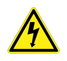 PANDUIT PESW-C-1Y Safety Sign, Warning, Caution Risk Of Electric Shock (Symbol), Vinyl, 40.9 mm, 50 mm