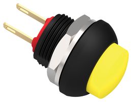 TE CONNECTIVITY - ALCOSWITCH PB6B2HS5M3CAL00 Industrial Pushbutton Switch, Subminiature, PB6 Series, 13.6 mm, SPST-NO, Off-(On), Round Raised