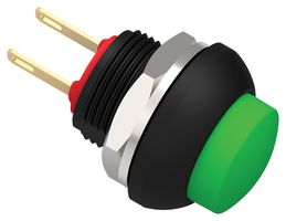 ALCOSWITCH - TE CONNECTIVITY PB6B2HS6M3CAL00 Industrial Pushbutton Switch, Subminiature, PB6 Series, 13.6 mm, SPST-NO, Off-(On), Round Raised