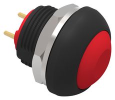 TE CONNECTIVITY - ALCOSWITCH PB6B2FM3M4CAL00 Industrial Pushbutton Switch, Subminiature, PB6 Series, 13.6 mm, SPST-NO, Off-(On), Flat, Red