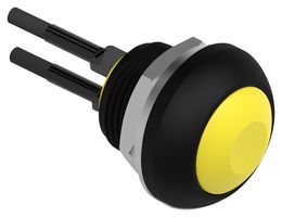 TE CONNECTIVITY - ALCOSWITCH PB7B2FM5M1CAL00Y500 Industrial Pushbutton Switch, Subminiature, PB7 Series, 13.6 mm, SPST-NC, On-(Off), Flat, Yellow