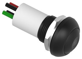 TE CONNECTIVITY - ALCOSWITCH PB6B2FM2M1CAL01S500 Industrial Pushbutton Switch, Subminiature, PB6 Series, 13.6 mm, SPST-NO, Off-(On), Flat, Black
