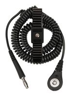 DESCO 09087 Anti Static Wrist Strap, Grounding, Adjustable, 304.8 mm, 6ft Cord, Black, Stud