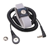 DESCO 09202 Anti Static Wrist Strap, Adjustable, 6 ft Lead, Grey, Stud