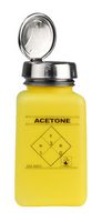 MENDA 35277 Dispensing Bottle, Dissipative, ESD, Pump, Acetone Printed, Yellow, 180ml DurAstatic Series