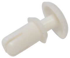 ESSENTRA COMPONENTS SR 5045W Rivet, Snap, White, Nylon, 5.2 mm Hole Dia, 1.5 mm - 2.5 mm Grip, 9 mm Dia, 2.2 mm Depth