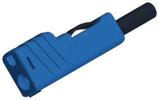 HIRSCHMANN TEST AND MEASUREMENT 932153102 Banana Test Connector, 4mm, Plug, Cable Mount, 30 A, 60 VDC, Nickel Plated Contacts, Blue