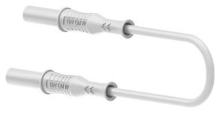 MULTICOMP PRO 72-13992 Banana Test Lead, 4mm Banana Plug, Shrouded, 4mm Banana Plug, Shrouded, 3.3 ft, 1 m, White, 36 A