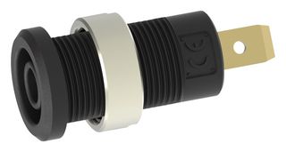 MULTICOMP PRO 72-14224 Banana Test Connector, Jack, Panel Mount, 36 A, 1 kV, Gold Plated Contacts, Black