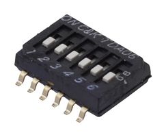 C&K COMPONENTS TDA06H0JB1 DIP / SIP Switch, Ultra-Miniature, 6 Circuits, Flush Slide, Surface Mount, SPST, 24 V, 25 mA