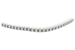 HELLERMANNTYTON 901-11084 HGBC2-5WH K Wire Marker, Helagrip, Slide On, Chevron Cut, Pre Printed, K, Black, White, 3.5mm, 5 mm