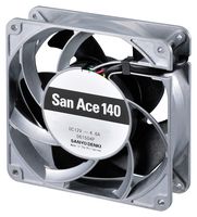 SANYO DENKI 9GV1448P1G001 DC Axial Fan, 48 V, Square, 140 mm, 38 mm, Ball Bearing, 310 CFM