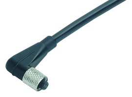 BINDER 79-3104-32-03 Sensor Cable, 90° M5 Receptacle, Free End, 3 Positions, 2 m, 6.6 ft, 707 Series