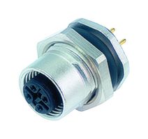BINDER 86-0532-1000-00005 Sensor Connector, 713/763 Series, M12, Female, 5 Positions, PCB Socket, Straight Panel Mount