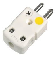 OMEGA NHX-K-M Thermocouple Connector, Standard, Yellow, 2 Pins, Plug, Type K, -29 °C to 650 °C, ANSI, NHX Series