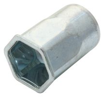 TR FASTENINGS W/M6/REDE/OE/ST/PG Rivet Nut, Blind, Open End, M6 x 9 mm, Steel, Zinc, Plain Body