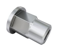 TR FASTENINGS W/M5/FLGXE/OE/ST/PG Rivet Nut, Blind, Flange, Open End, M5 x 7 mm, Steel, Zinc, Hexagon Body