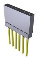 SAMTEC ESQ-106-14-T-S PCB Receptacle, Elevated Strip, Board-to-Board, 2.54 mm, 1 Rows, 6 Contacts, Through Hole Mount
