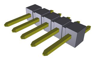 SAMTEC TSM-106-01-F-SH Pin Header, Board-to-Board, 2.54 mm, 1 Rows, 6 Contacts, Surface Mount Right Angle, TSM Series