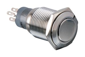 BULGIN LIMITED MP0045/1E0NN000S Vandal Resistant Switch, MP0045/1E Series, 16.2 mm, DPDT, Off-On, Flush, Natural